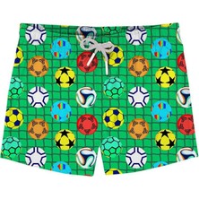 Slipstop Yeşil Erkek Çocuk Desenli Şort Mayo Yamal Short
