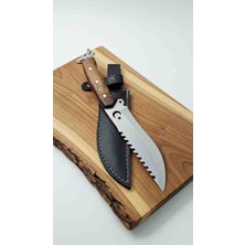 Mertcan Knife 36 cm Kurt Başlı Ay Yıldızlı Outdoor Av ve Kamp Bıçağı Mutfak Bıçağı Çakı Kasap Et Bıçağı