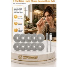 Hobilinka 10 Adet  30  mm Elmas Kesici Disk Seti, Mini Cam Metal Ahşap Kesme Ucu 723233