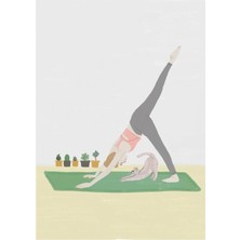 Universal Yoga Kedisi Tablo Ahşap Poster Dekoratif
