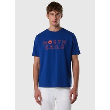 North Sails Mavi Erkek Regular Fit Baskılı T-Shirt NS0000693144