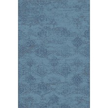 Kartela Halı Liva Halı Mavi Makine Halısı Jüt Taban %100 Polyester Salon ve Oturma Odası Halısı