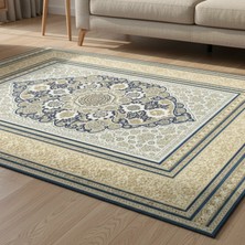 Kartela Halı Vina Lacivert Dokuma Halı Jüt Taban Salon Halısı Oturma Odası Halısı