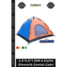 Carlburn #çadır Kamp Outdoor Doğa Su Geçirmez Dayanıklı Konforlu 2.2*2.5*1.35M 6 Kişilik Otomatik Çantalı Çadır