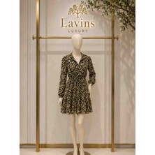 Butik Elysia Hardal Desenli Elbise