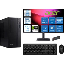 Acer Veriton S2720G Intel Core I5 14400 24GB Ddr5 1tb SSD Freedos 23.8 Inç Monitör Nvidia GT1030 4gb Masaüstü Bilgisayar 241030DTR1PEM003WF08 + Zetta Flash Bellek