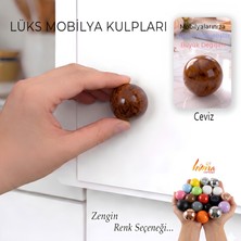 Glaswen Sert Plastik Düğme Yuvarlak Top Ceviz Dolap Mobilya Mutfak Dolabı Çekmece Kulbu Kulpu Kulplar
