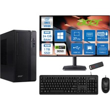 Acer Veriton S2720G Intel Core I5 14400 24GB Ddr5 1tb SSD Windows 11 Home 27 Inç Monitör Nvidia RTX3050 6gb Masaüstü Bilgisayar 273050DTR1PEM003WH08 + Zetta Flash Bellek