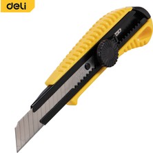 Deli Delı Profesyonel Kırılabilir Maket Bıçağı 18MM Sk5  Kilit Mekanizmalı, Sarı