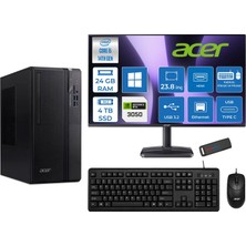 Acer Veriton S2720G Intel Core I5 14400 24GB Ddr5 4tb SSD Windows 11 Pro 23.8 Inç Monitör Nvidia RTX3050 8gb Masaüstü Bilgisayar 243050DTR1PEM003WP10 + Zetta Flash Bellek