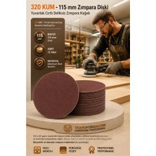 Pileli Store 12 Adet 320 Kum Yuvarlak Cırtlı Zımpara Diski 115 mm Deliksiz Zımpara Kağıdı 723220