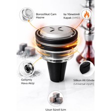 Meka Shisha Nargile-Lülesi-Borosilikat Cam & Silikon Gövdeli Isı Yönetim Sistemli (Hmd-Lotus) Hibrit Nargile Lüle Seti