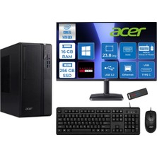 Acer Veriton S2720G Intel Core I5 14400 16GB Ddr5 256GB SSD Windows 11 Home 23.8 Inç Monitör Radeon RX550 4gb Masaüstü Bilgisayar 24550DTR1PEM003WH01 + Zetta Flash Bellek