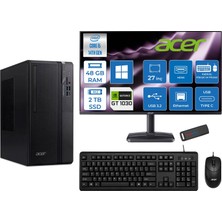 Acer Veriton S2720G Intel Core I5 14400 48GB Ddr5 2tb SSD Windows 11 Pro 27 Inç Monitör Nvidia GT1030 4gb Masaüstü Bilgisayar 271030DTR1PEM003WP19 + Zetta Flash Bellek