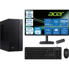 Acer Veriton S2720G Intel Core I5 14400 96GB Ddr5 256GB SSD Freedos 23.8 Inç Monitör UHD Graphics 730 Masaüstü Bilgisayar 24DTR1PEM003WF26 + Zetta Flash Bellek
