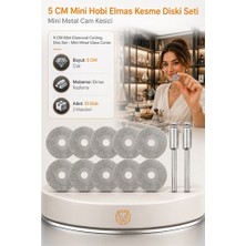 Pileli Store 10 Adet 50 mm Elmas Kesici Disk Seti, Mini Cam Metal Ahşap Kesme Ucu 723235