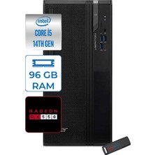 Acer Veriton S2720G Intel Core I5 14400 96GB Ddr5 4tb SSD Freedos Radeon RX550 4gb Masaüstü Bilgisayar 550DTR1PEM003WF30 + Zetta Flash Bellek