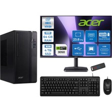 Acer Veriton S2720G Intel Core I5 14400 64GB Ddr5 4tb SSD Freedos 23.8 Inç Monitör Nvidia RTX3050 6gb Masaüstü Bilgisayar 243050DTR1PEM003WF25 + Zetta Flash Bellek