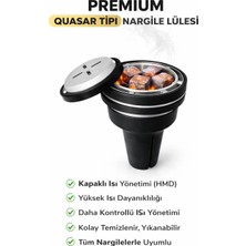 Meka Shisha Nargile-Lülesi-Quasar Tipi Silikon Lüle  Isı Yönetimli Kapaklı Sistem (Hmd Lotus) Lüle Seti Universal-Metal ve Silikon Tasarım
