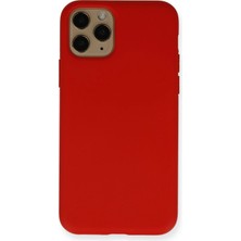 OtoTech Mey Ithalat®  iPhone 11 Pro Kılıf Nano Içi Kadife Silikon - Kırmızı
