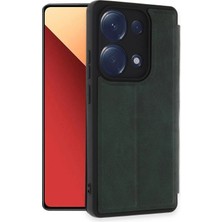 OtoTech Mey Ithalat®   Redmi Note 13 Pro 4g Kılıf Flip Cover - Koyu Yeşil