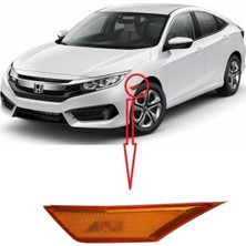 Jakuza Honda Civic Fc5 Çamurluk Sinyali Sol Sarı 2016-2017-2018-2019-2020-2021