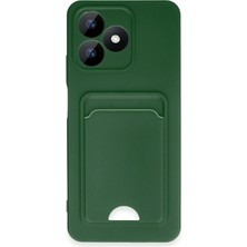 OtoTech Mey Ithalat®  Realme Note 50 4g Kılıf Kelvin Kartvizitli Silikon - Koyu Yeşil