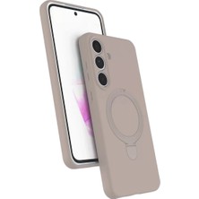 OtoTech Mey Ithalat®  Samsung Galaxy S25 Fe Regal Magsafe Standlı Kapak - Çöl Titanyum