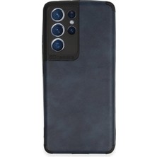 OtoTech Mey Ithalat®  Samsung Galaxy S21 Ultra Kılıf Loop Deri Silikon - Lacivert