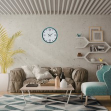 OtoTech Turkuaz Dekoratif Stil 36 cm Duvar Saati