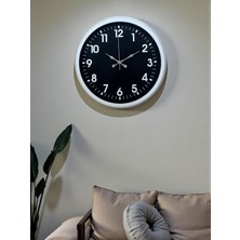 OtoTech White Pure Contrast 40 cm Metal Duvar Saati