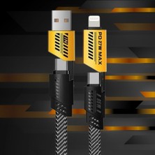 OtoTech Otetechparca® 4’ü 1 Arada Hızlı Mobil Şarj Kablosu 65W – Usb-A & Type-C To Type-C + Lightni