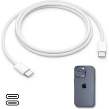 OtoTech Otetechparca® Apple 15/15 Pro Type-C To Type-C Hasır Örgü Hızlı Şarj Kablosu (1m)