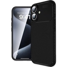 OtoTech Mey Ithalat®  iPhone 16 Plus Kılıf Auto Focus Karbon Kapak - Siyah