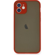 OtoTech Mey Ithalat®  iPhone 12 Mini Kılıf Montreal Silikon Kapak - Kırmızı