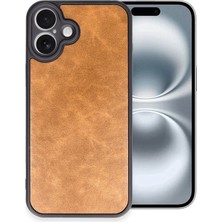 OtoTech Mey Ithalat®  iPhone 16 Plus Kılıf Aras Deri Kapak - Taba