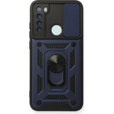 OtoTech Mey Ithalat®   Redmi Note 8 Kılıf Pars Lens Yüzüklü Silikon - Lacivert