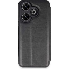 OtoTech Mey Ithalat®   Redmi 13 4g Kılıf Flip Cover - Siyah