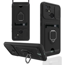 OtoTech Mey Ithalat®   Redmi 10C Kılıf Zuma Kartvizitli Yüzüklü Silikon - Siyah