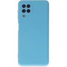 OtoTech Mey Ithalat®  Samsung Galaxy A22 Kılıf Nano Içi Kadife Silikon - Mavi