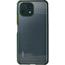 OtoTech Mey Ithalat®   Mi 11 Lite Kılıf Miami Şeffaf Silikon - Koyu Yeşil