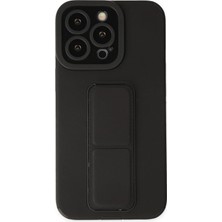 OtoTech Mey Ithalat®  iPhone 14 Pro Kılıf Mega Standlı Silikon - Siyah