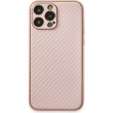 OtoTech Mey Ithalat®  iPhone 13 Pro Kılıf Coco Karbon Silikon - Pembe