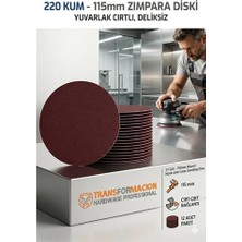 Nemere 12 Adet 220 Kum Yuvarlak Cırtlı Zımpara Diski 115 mm Deliksiz Zımpara Kağıdı 723219