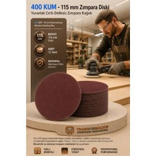 Nemere 12 Adet 400 Kum Yuvarlak Cırtlı Zımpara Diski 115 mm Deliksiz Zımpara Kağıdı 723221