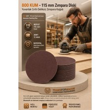 Nemere 12 Adet 800 Kum Yuvarlak Cırtlı Zımpara Diski 115 mm Deliksiz Zımpara Kağıdı 723223