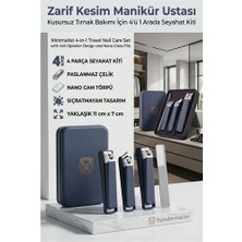 Nemere Profesyonel 4'ü 1 Arada Manikür Seti, Sıçratmaz Tırnak Makası ve Nano Törpülü Seyahat Kiti