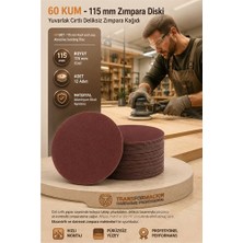 Nemere 12 Adet 60 Kum Yuvarlak Cırtlı Zımpara Diski 115 mm Deliksiz Zımpara Kağıdı 723215