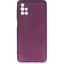 OtoTech Mey Ithalat®  Samsung Galaxy M51 Kılıf First Silikon - Mürdüm