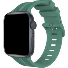 OtoTech Mey Ithalat®   Watch 38MM KR408 Çizgili Silikon Kordon - Yeşil